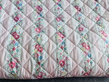 Cath Kidston vintage PINK  quilted throw bedspread 220 cm x 260cm  Floral VTG