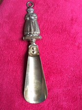 VINTAGE BRASS WELSH SHOE HORN WELSH  LADY HANDLE  8 1/2 Inch  106g Nice Detail