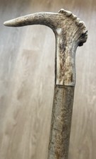 Stag Horn Thumb Walking Stick 1941 Three Pence (Handcrafted  From Hazel)