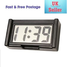Mini LCD Screen Digital Clock Self-Adhesive Interior Car Auto Desk Dashboard 