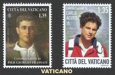 VATICANO 2025 Canonizzazione Carlo Acutis e Giorgio Frassati 2 FRANCOBOLLI MNH**
