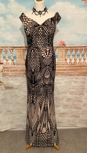 Maxi evening dress black - maxi, 10