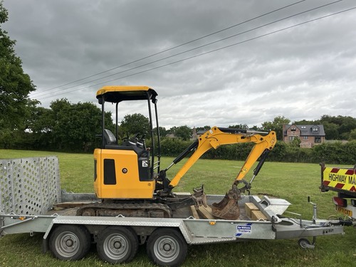 Mini digger dumper - loader, pond