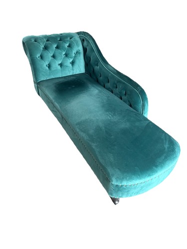 Velvet green chaise longue - velvet,