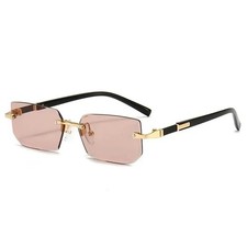 Rimless Hexagon Sunglasses –
