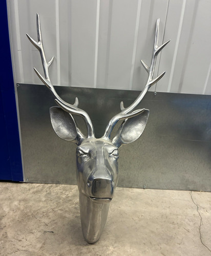 Silver metal deer - silver,