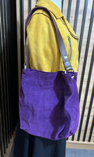 Violet Purple Suede Leather