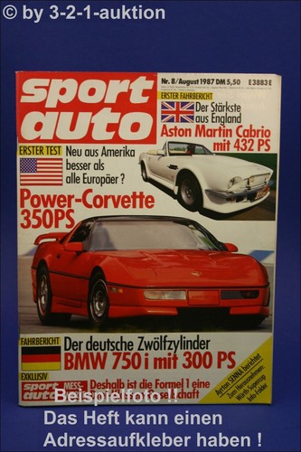 Sport auto bmw - 8/87, 750i