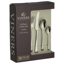 Viners Mayfair 18 10 Stainless Steel 16 Piece Cutlery Set Giftbox 4 Settings