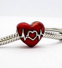Red Love Heart Charm Bead