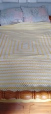 Huge Handmade Farm House Warm Crochet Blanket Fits Double Bed Brand New