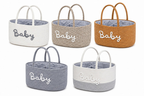 Baby storage basket - basket, woven