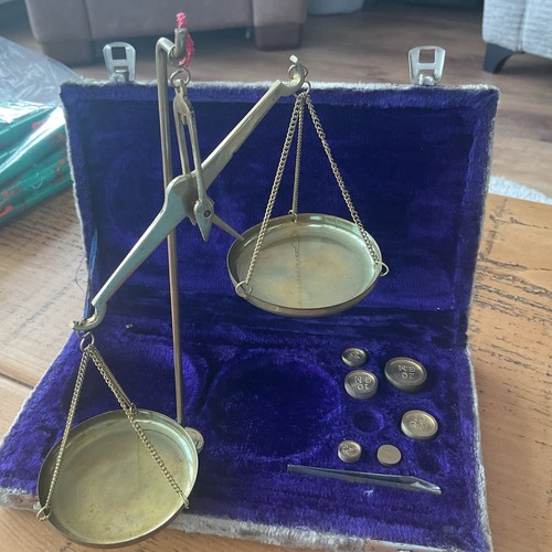 Old brass weigh scales - old,