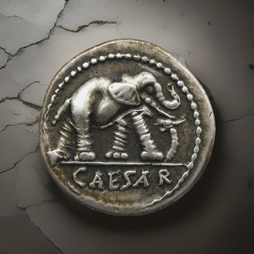 Roman julius caesar - julius, denarius