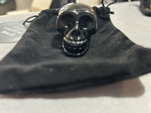 Black obsidian skull - skull, crystal