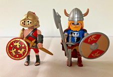 Playmobil Viking warrior chief and Roman gladiator VGC BOTH COMPLETE