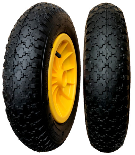 Yellow wheelbarrow wheel - wheelbarrow,