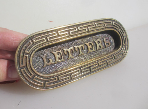 Victorian brass letterbox - victorian,