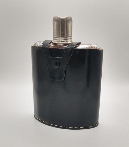Hip flask glass leather - hip,