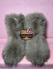 🎀 Black Faux Fur Y2K Kawaii