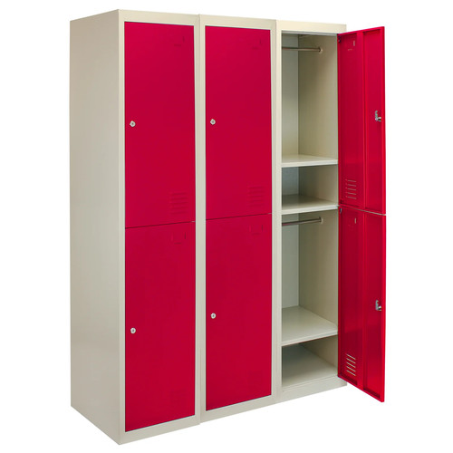 Door red metal steel - metal, lockers