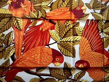 Hermes scarf, LES PERROQUETS BY JOACHIM METZ with box RED PARAKEETS