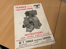 1950’s W T TEAGLE LTD ‘ 4 STROKE ENGINE  B2  INSTRUCTION MANUAL & PARTS BOOKLET