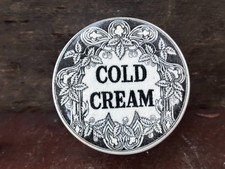 59558 Old Vintage Antique Printed Ironstone Face Cream Pot Lid Cold Arts Crafts