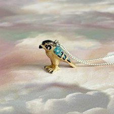 Egyptian Falcon Bird Porcelain Pendant Necklace Spiritual Animal Jewellery