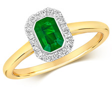 Real Emerald and Diamond Ring