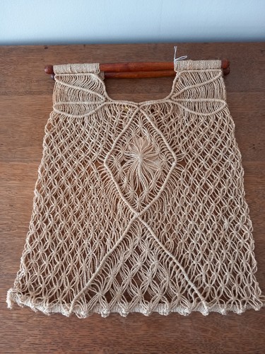 Vintage 1970 raffia macrame - raffia,