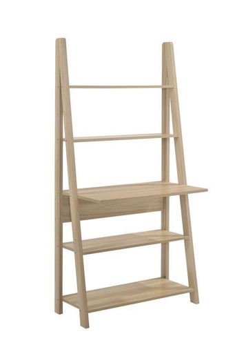 Oak ladder desk bookcase - oak,
