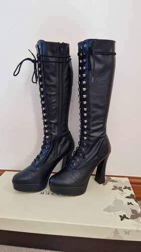 Black pleaser knee high - knee,