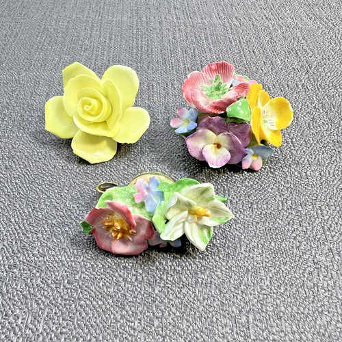 Vtg bone china floral bouquets - vtg,