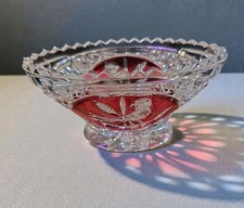 Vintage Hofbauer Lead Crystal Ruby Byrde Collection Bird Germany Bavaria Pretty3