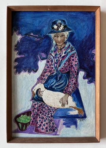 Vintage acrylic painting - vintage, on