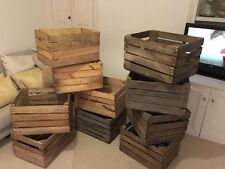 10 x Vintage Wooden Apple/Fruit Crate, Rustic Old Bushel Box Shabby Chic Storage