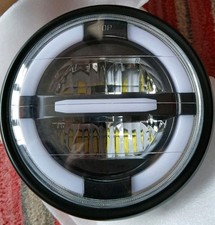 LED Motorcycle Headlight DRL Universal Cafe Racer Chopper Black Colour B RRP £55