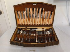 Vintage Sheffield Cutlery 53 Piece Set Canteen Silver Plated & Stainless Steel