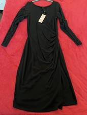 Phase Eight Black Party Dress Lace Sleeves Size 20 New with Tags