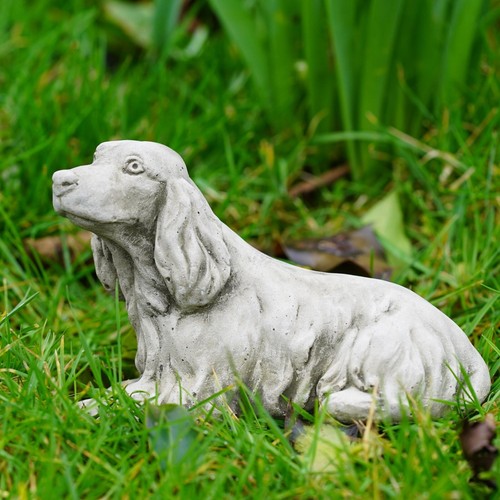 Cocker spaniel stone statue - spaniel,