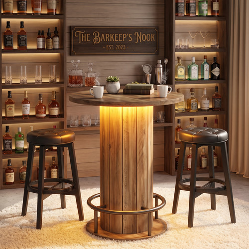 Rustic wooden led - wooden, barrel