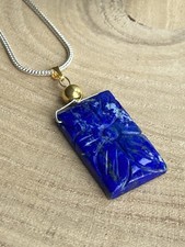 Carved Lapis Lazuli Pendant