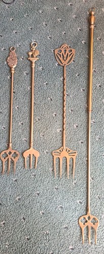 Brass toasting forks - toasting, one