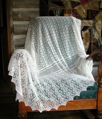Baby lace edge shawl - baby,