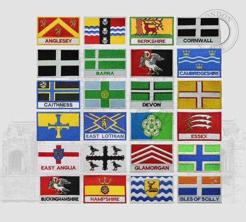 County flags iron sew on - county,