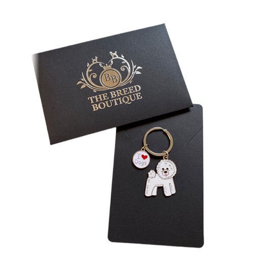 Bichon frise dog - bichon, keyring
