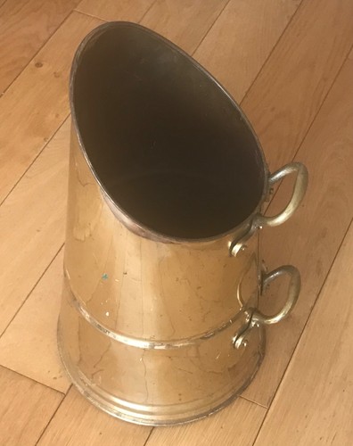 Vintage brass tall coal - brass,