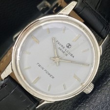 VINTAGE FAVRE LEUBA TWIN POWER 253 HAND-WINDING SWISS MENS GREY WATCH a703019-2