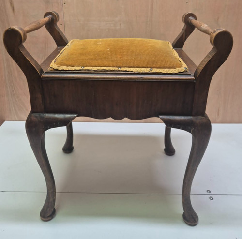 Antique mahogany piano stool - mahogany,